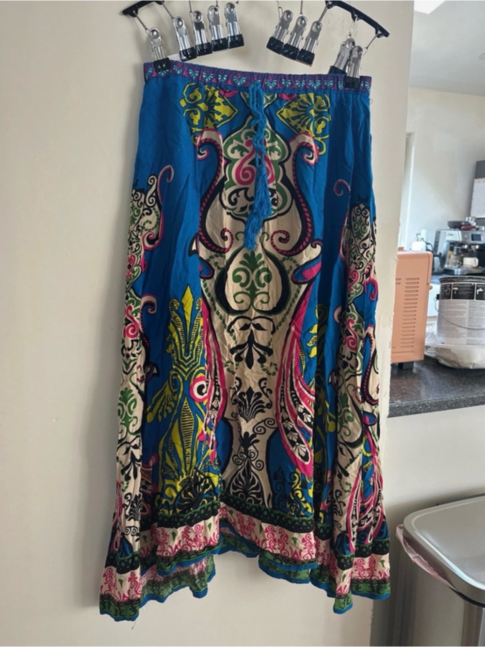 Flying tomato Small Printed Blue Maxi Skirt with Multicolor Pattern